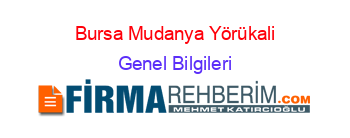 Bursa+Mudanya+Yörükali Genel+Bilgileri