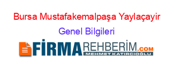 Bursa+Mustafakemalpaşa+Yaylaçayir Genel+Bilgileri