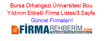 Bursa+Orhangazi+Üniversitesi+Bou+Yıldırım+Etiketli+Firma+Listesi3.Sayfa Güncel+Firmaları!