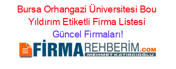 Bursa+Orhangazi+Üniversitesi+Bou+Yıldırım+Etiketli+Firma+Listesi Güncel+Firmaları!