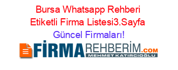 Bursa+Whatsapp+Rehberi+Etiketli+Firma+Listesi3.Sayfa Güncel+Firmaları!