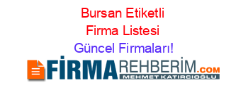 Bursan+Etiketli+Firma+Listesi Güncel+Firmaları!