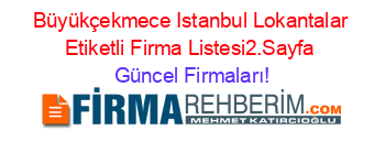 Büyükçekmece+Istanbul+Lokantalar+Etiketli+Firma+Listesi2.Sayfa Güncel+Firmaları!