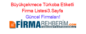 Büyükçekmece+Türkoba+Etiketli+Firma+Listesi3.Sayfa Güncel+Firmaları!