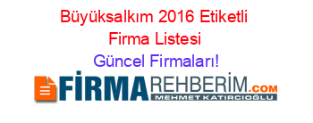 Büyüksalkım+2016+Etiketli+Firma+Listesi Güncel+Firmaları!