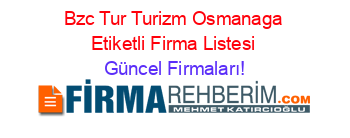 Bzc+Tur+Turizm+Osmanaga+Etiketli+Firma+Listesi Güncel+Firmaları!