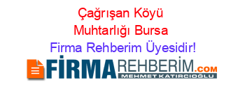 Çağrışan+Köyü+Muhtarlığı+Bursa Firma+Rehberim+Üyesidir!