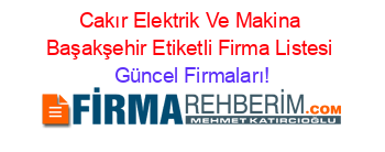 Cakır+Elektrik+Ve+Makina+Başakşehir+Etiketli+Firma+Listesi Güncel+Firmaları!