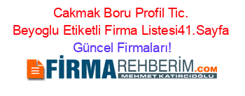 Cakmak+Boru+Profil+Tic.+Beyoglu+Etiketli+Firma+Listesi41.Sayfa Güncel+Firmaları!