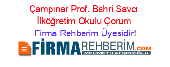 Çampınar+Prof.+Bahri+Savcı+İlköğretim+Okulu+Çorum Firma+Rehberim+Üyesidir!