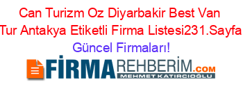Can+Turizm+Oz+Diyarbakir+Best+Van+Tur+Antakya+Etiketli+Firma+Listesi231.Sayfa Güncel+Firmaları!
