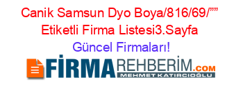 Canik+Samsun+Dyo+Boya/816/69/””+Etiketli+Firma+Listesi3.Sayfa Güncel+Firmaları!