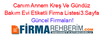 Canım+Annem+Kreş+Ve+Gündüz+Bakım+Evi+Etiketli+Firma+Listesi3.Sayfa Güncel+Firmaları!