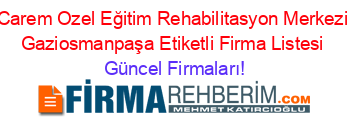 Carem+Ozel+Eğitim+Rehabilitasyon+Merkezi+Gaziosmanpaşa+Etiketli+Firma+Listesi Güncel+Firmaları!