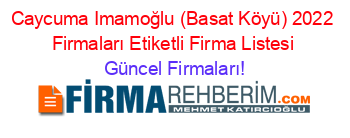 Caycuma+Imamoğlu+(Basat+Köyü)+2022+Firmaları+Etiketli+Firma+Listesi Güncel+Firmaları!