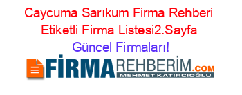 Caycuma+Sarıkum+Firma+Rehberi+Etiketli+Firma+Listesi2.Sayfa Güncel+Firmaları!