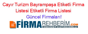 Cayır+Turizm+Bayrampaşa+Etiketli+Firma+Listesi+Etiketli+Firma+Listesi Güncel+Firmaları!