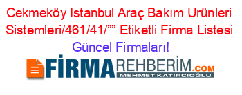 Cekmeköy+Istanbul+Araç+Bakım+Urünleri+Sistemleri/461/41/””+Etiketli+Firma+Listesi Güncel+Firmaları!