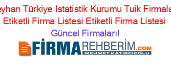 Ceyhan+Türkiye+Istatistik+Kurumu+Tuik+Firmaları+Etiketli+Firma+Listesi+Etiketli+Firma+Listesi Güncel+Firmaları!