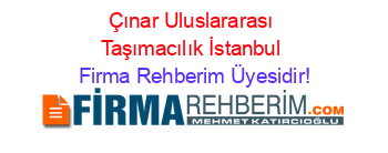 Çınar+Uluslararası+Taşımacılık+İstanbul Firma+Rehberim+Üyesidir!