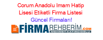 Corum+Anadolu+Imam+Hatip+Lisesi+Etiketli+Firma+Listesi Güncel+Firmaları!