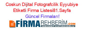 Coskun+Dijital+Fotografcilik+Eyyubiye+Etiketli+Firma+Listesi81.Sayfa Güncel+Firmaları!