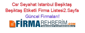 Csr+Seyahat+Istanbul+Beşiktaş+Beşiktaş+Etiketli+Firma+Listesi2.Sayfa Güncel+Firmaları!