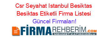 Csr+Seyahat+Istanbul+Besiktas+Besiktas+Etiketli+Firma+Listesi Güncel+Firmaları!
