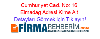 Cumhuriyet+Cad.+No:+16+Elmadağ+Adresi+Kime+Ait Detayları+Görmek+için+Tıklayın!