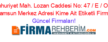 Cumhuriyet+Mah.+Lozan+Caddesi+No:+47+/+E+/+Omür+Evleri,+Samsun+Merkez+Adresi+Kime+Ait+Etiketli+Firma+Listesi Güncel+Firmaları!