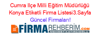 Cumra+Ilçe+Milli+Eğitim+Müdürlüğü+Konya+Etiketli+Firma+Listesi3.Sayfa Güncel+Firmaları!