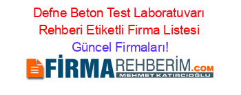 Defne+Beton+Test+Laboratuvarı+Rehberi+Etiketli+Firma+Listesi Güncel+Firmaları!