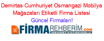 Demirtas+Cumhuriyet+Osmangazi+Mobilya+Mağazaları+Etiketli+Firma+Listesi Güncel+Firmaları!