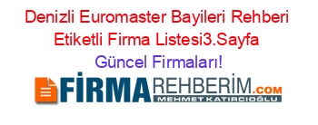 Denizli+Euromaster+Bayileri+Rehberi+Etiketli+Firma+Listesi3.Sayfa Güncel+Firmaları!