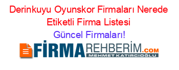 Derinkuyu+Oyunskor+Firmaları+Nerede+Etiketli+Firma+Listesi Güncel+Firmaları!