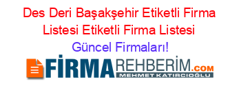 Des+Deri+Başakşehir+Etiketli+Firma+Listesi+Etiketli+Firma+Listesi Güncel+Firmaları!