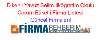 Dikenli+Yavuz+Selim+Ilköğretim+Okulu+Corum+Etiketli+Firma+Listesi Güncel+Firmaları!