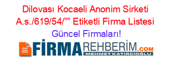 Dilovası+Kocaeli+Anonim+Sirketi+A.s./619/54/””+Etiketli+Firma+Listesi Güncel+Firmaları!