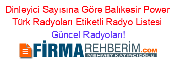 Dinleyici+Sayısına+Göre+Balıkesir+Power+Türk+Radyoları+Etiketli+Radyo+Listesi Güncel+Radyoları!