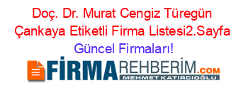 Doç.+Dr.+Murat+Cengiz+Türegün+Çankaya+Etiketli+Firma+Listesi2.Sayfa Güncel+Firmaları!