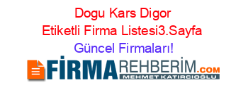Dogu+Kars+Digor+Etiketli+Firma+Listesi3.Sayfa Güncel+Firmaları!