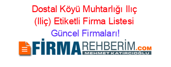 Dostal+Köyü+Muhtarlığı+Ilıç+(Iliç)+Etiketli+Firma+Listesi Güncel+Firmaları!