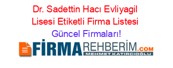 Dr.+Sadettin+Hacı+Evliyagil+Lisesi+Etiketli+Firma+Listesi Güncel+Firmaları!