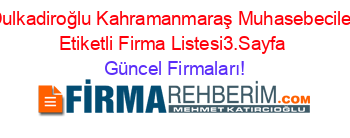 Dulkadiroğlu+Kahramanmaraş+Muhasebeciler+Etiketli+Firma+Listesi3.Sayfa Güncel+Firmaları!