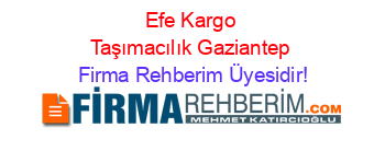 Efe+Kargo+Taşımacılık+Gaziantep Firma+Rehberim+Üyesidir!