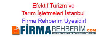 Efektif+Turizm+ve+Tarım+İşletmeleri+İstanbul Firma+Rehberim+Üyesidir!