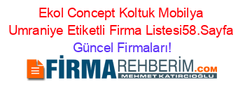 Ekol+Concept+Koltuk+Mobilya+Umraniye+Etiketli+Firma+Listesi58.Sayfa Güncel+Firmaları!