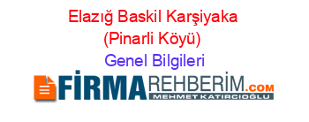 Elazığ+Baskil+Karşiyaka+(Pinarli+Köyü) Genel+Bilgileri