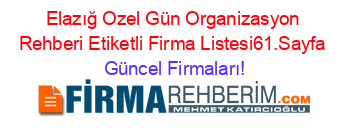 Elazığ+Ozel+Gün+Organizasyon+Rehberi+Etiketli+Firma+Listesi61.Sayfa Güncel+Firmaları!