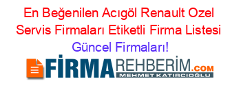 En+Beğenilen+Acıgöl+Renault+Ozel+Servis+Firmaları+Etiketli+Firma+Listesi Güncel+Firmaları!